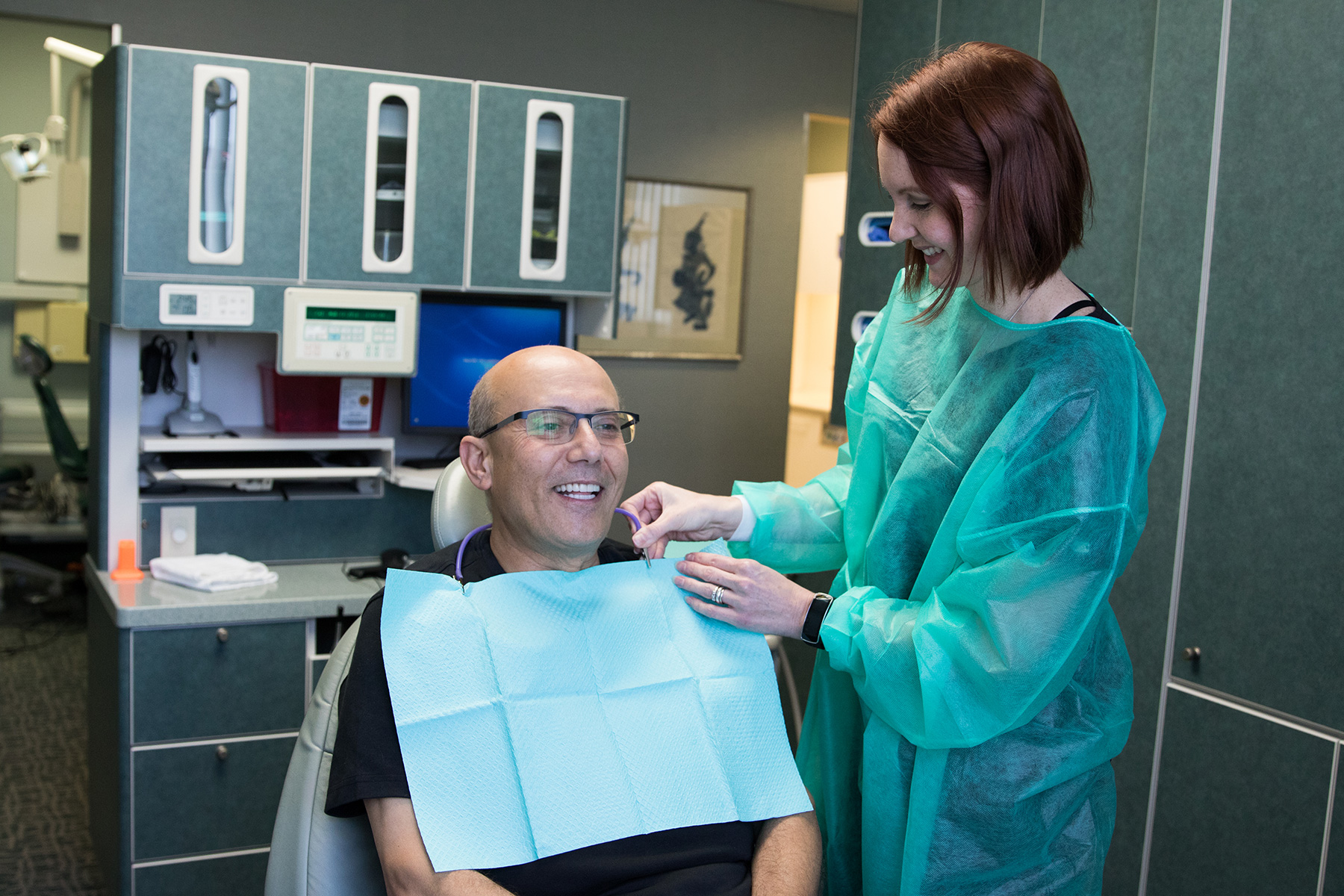 Photo of patient and doctor